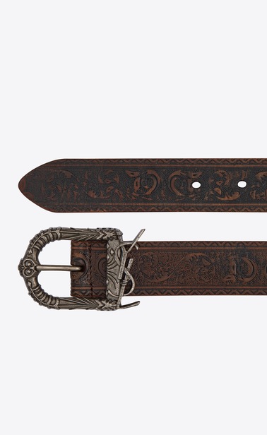 Monogram Celtic belt in brown vintage leather